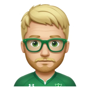 irish rugby player with blond stubble and green glasses sticker