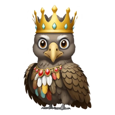 old vulture wearing crown  sticker