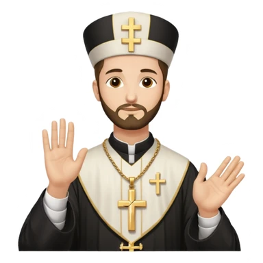 Orthodox Christian priest making the sign of the cross with the movement outlined sticker