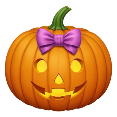 Pumpkin with bow sticker