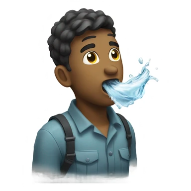 Gargle white water sticker