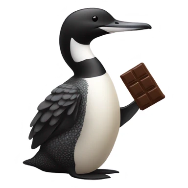 Common loon holding a chocolate bar  sticker