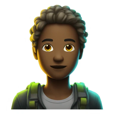 survivor with glowing neon elements sticker