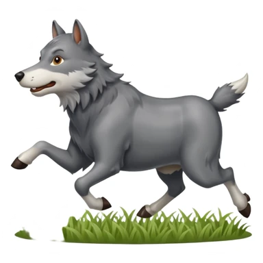 A wolf hunting a cow sticker