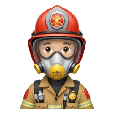 Firefighter with respiratory protection sticker