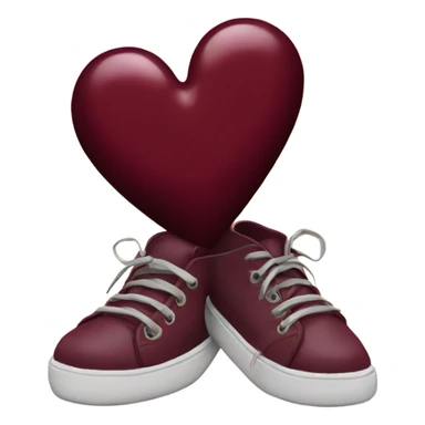 burgundy heart with shoe sticker