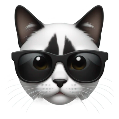 Black and white cat wearing sunglasses sticker