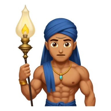 CREATE A EMOJI WHERE WHERE JINN COMES ALLADIN"S LAMPS RUB FROM IN LAMP AND SAY HUKUM MERE AAKA  sticker