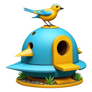 Naboo Starship spacecraft bird’s birdhouse diorama  sticker