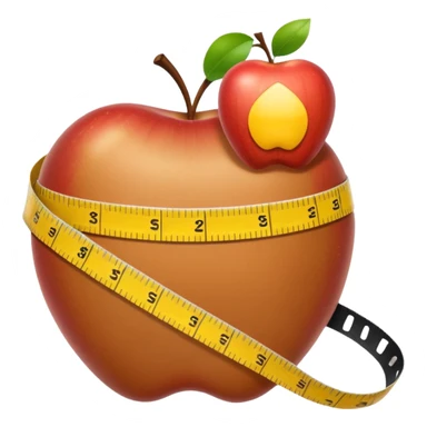 close-up of a waist with a tape measure, apple style emoji sticker