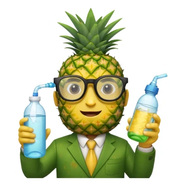 Pineaple using classes and having a bootle water  sticker