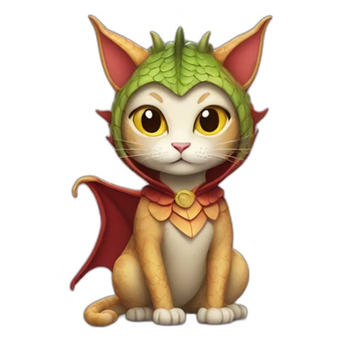  cat in a dragon costume sticker