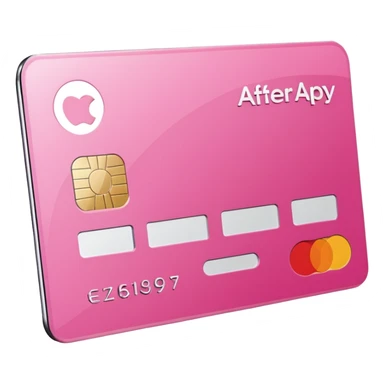 pink big afterpay word on a credit card sticker