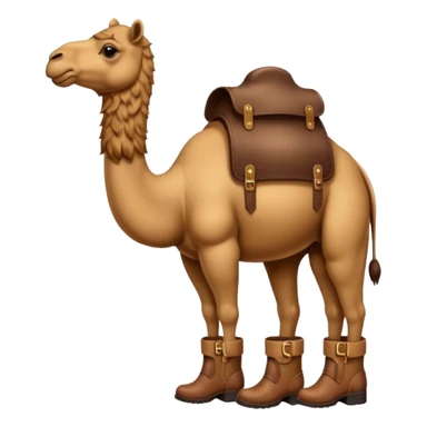Camel Head Fridge Body Camel Legs Wear And Brown Boots And Background City sticker