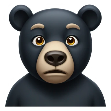 a black bear frowning sticker