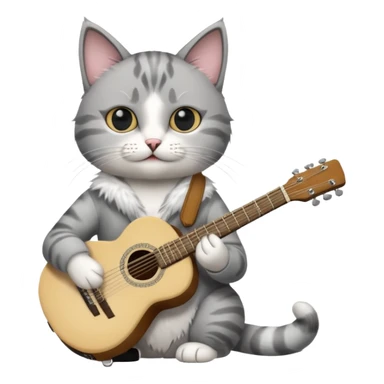 create cat with guitar sticker