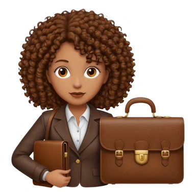 brown curly haired woman holding a briefcase sticker