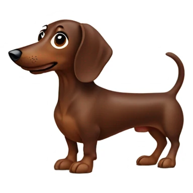 A Chocolate brown Dapple Sausage dog sticker