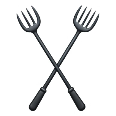 Make 2 black pitchforks cross sticker