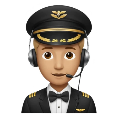headphones, hat, and bowties pilot sticker