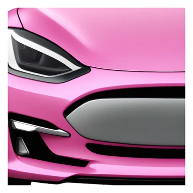 intensely pink Tesla Model 3, captured from the front view. sticker
