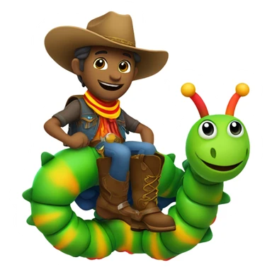 Cowboy riding a caterpillar  sticker