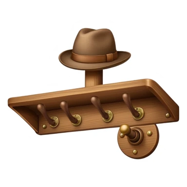 hat rack with a single knob sticker
