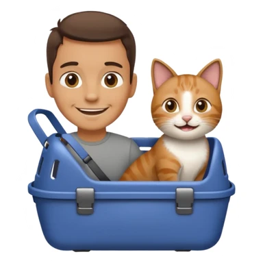 Walker + cat in carrier, Pet Walkers. sticker