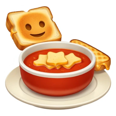 tomato soup with sliced grilled cheese on the side sticker