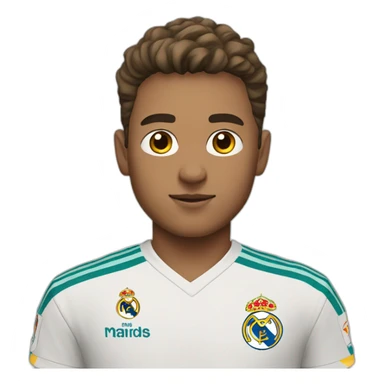 A man wearing a real madrid 2024 shirt White people 14 ans sticker