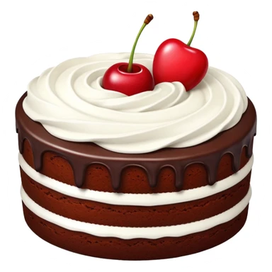 Chocolate cake with white frosting and cherry sticker