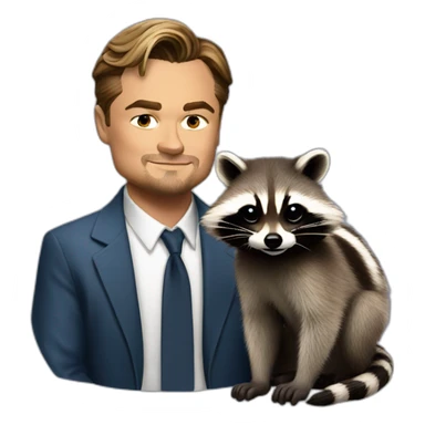 leonardo dicaprio with racoon sticker