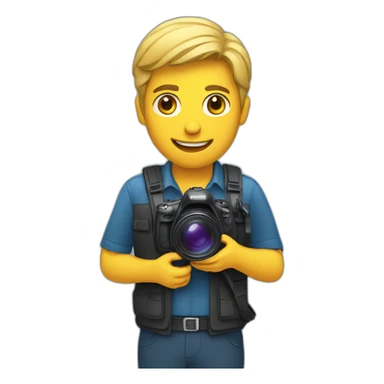 TV reporter with videocamera sticker