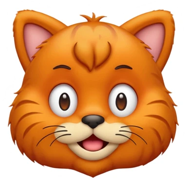 Garfield emoji making silly face sticker