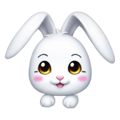cute kawaii bunny rainbow fur with sparkle sticker