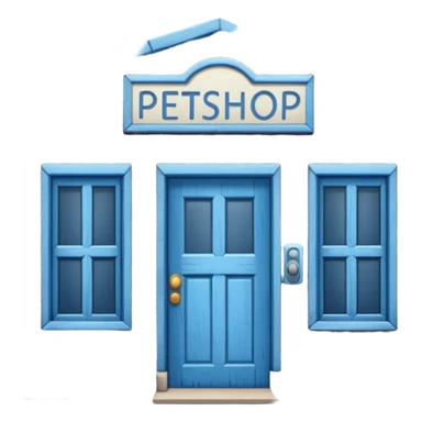 petshop building with a sign "petshop" sticker