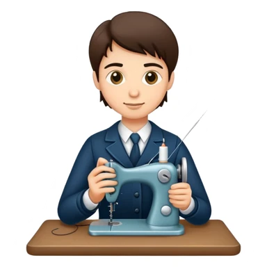 tailor sewing holding needle and thread sticker