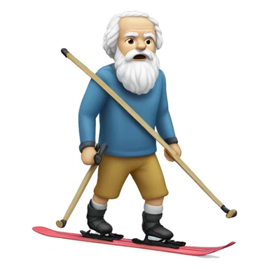 Socrates on skis  sticker