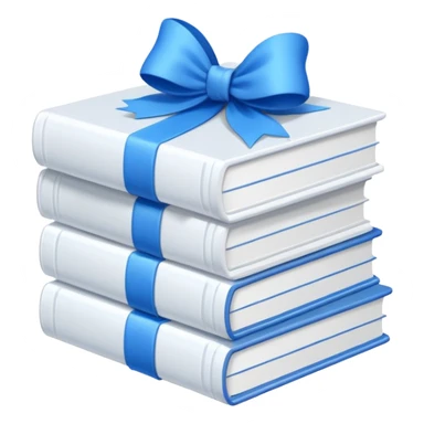 aesthetics blue Bow + white books sticker