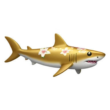 Golden shark with floral pattern on its body  sticker