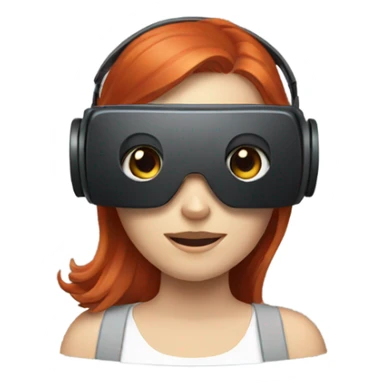 Redhead female wearing a VR headset  sticker