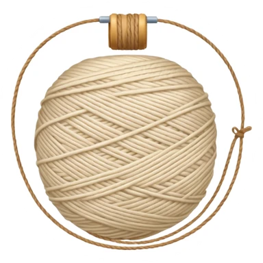 ball of knitting thread milk colour without anything sticker
