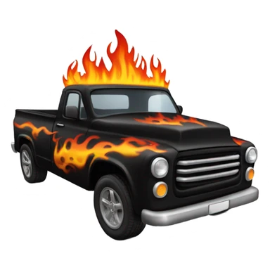 Gothic pickup truck with fire sticker