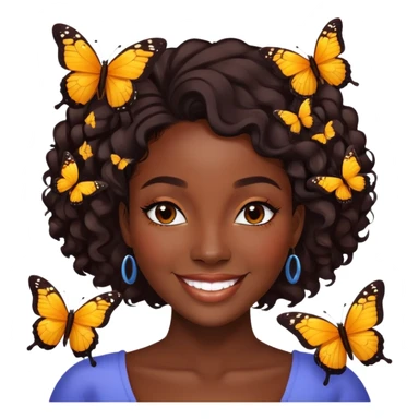 Gorgeous black woman With butterflies ￼ sticker
