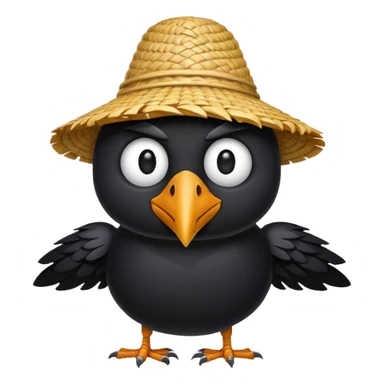 straw crow sticker