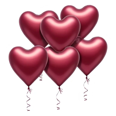 metallic heart-shaped balloons in burgundy  sticker