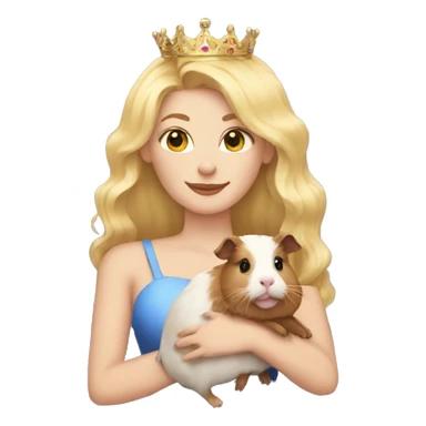 Blonde queen holding a cat and a guinea pig sticker