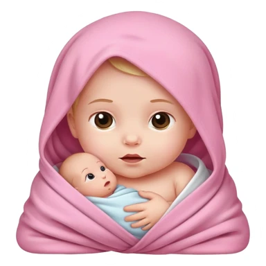 Baby girl newborn in a pink blanket  sticker