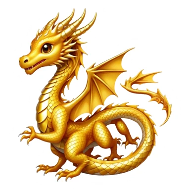 small feminine shining golden dragon  sticker