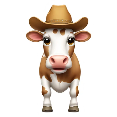 Cow with a cowboy hat sticker